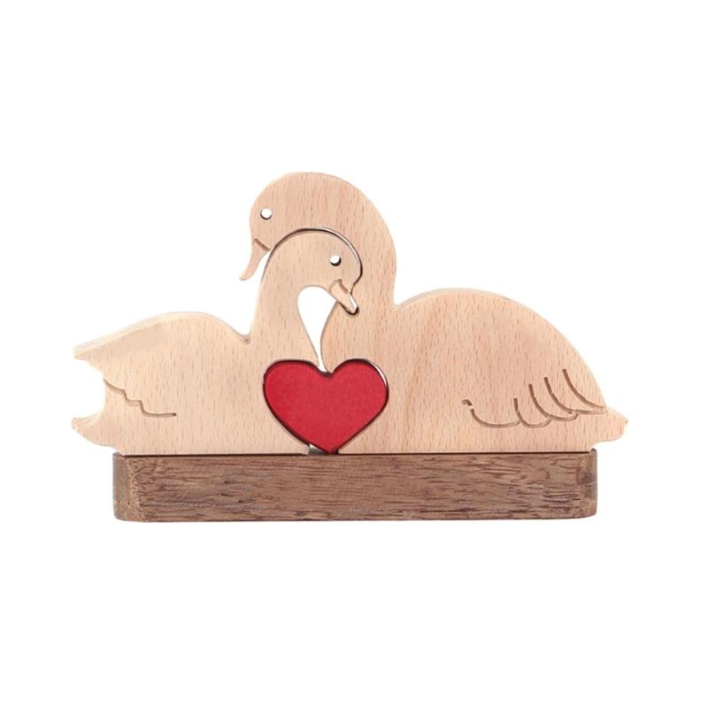 

Wood Statuettes Couple Puzzle Statue Crafts Decors Unique Craft Gift for Friend 1
