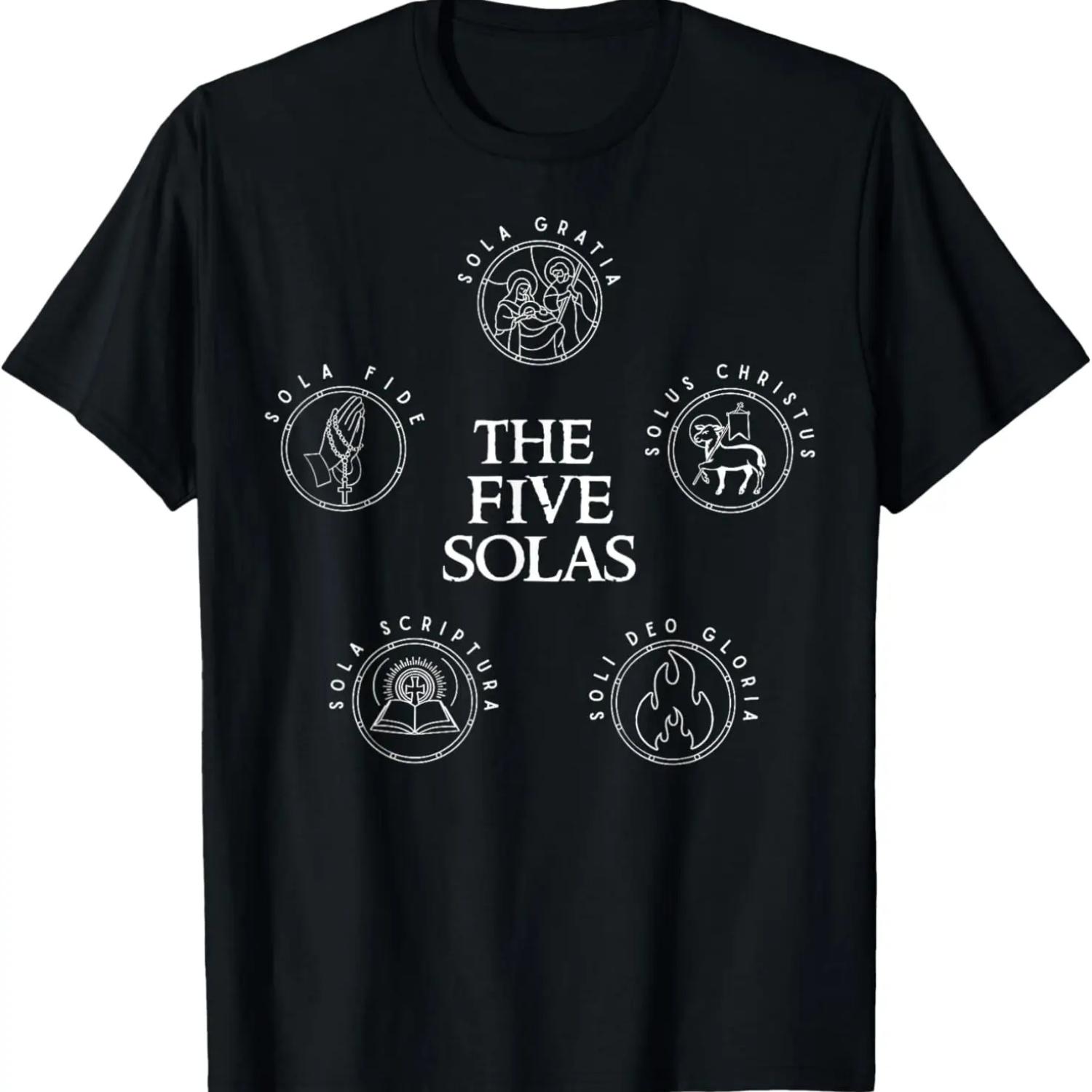 Sola Scriptura Protestant Christian Reformation 5 Solas T-Shirt S чёрный