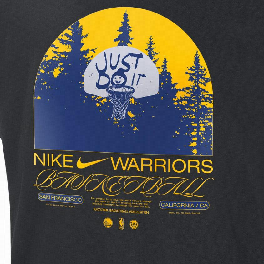 Nike X NBA Golden State Warriors Printed Loose Breathable Knit Casual Short Sleeve T-Shirt Men Tops Black DR6297-010