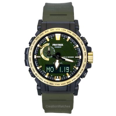 Pro Trek Analogico Digitale 30° Anniversario Cinturino in Resina di Origine Biologica Quadrante Verde Solare PRW-61ANS-3 Orologio da Uomo 100M
