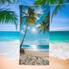 Paraíso playero: Toalla Grande y Elegante con Escena de Palmeras Tropicales Adecuada para toallas, toallas de baño, toallas de playa