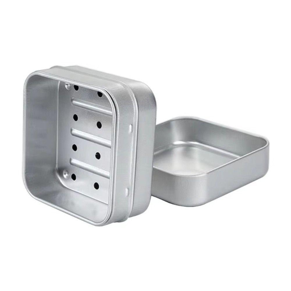 Portable Aluminum Drain Box Double-layer Travel Water Filter Soap Box Square Storage Container