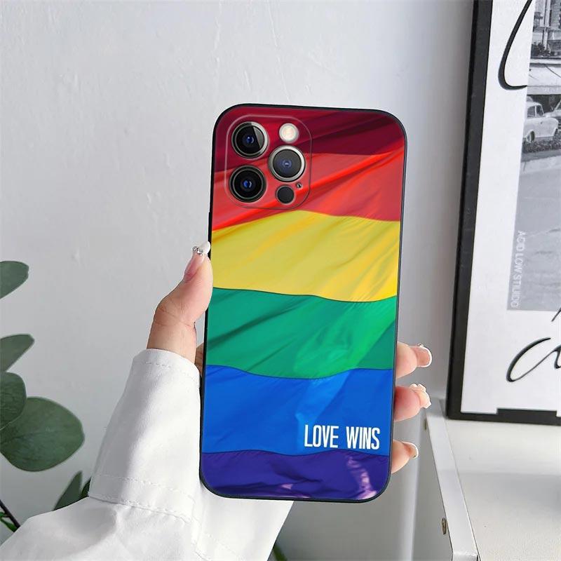 Gay Pride Flag Lesbians LGBT Phone Case for iPhone 11 15 Pro Max Case Coque 14 Plus 13 Pro 12 X XS XR 7 8 SE 2020 TPU Soft Cover