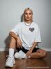 Women's Stylish Heart Print Cotton Short Sleeve Top - Trendy & Versatile Summer Arrival