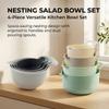 Plastic Mixing Bowl Collection, 4 Piece Salad and Batter Bowls with Hand Holds, Pour Lip, and Cupboard Storage