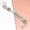 Silver Bracelet Sterling  Peridot Gemstone Quartz Quartz, 7-8" Green