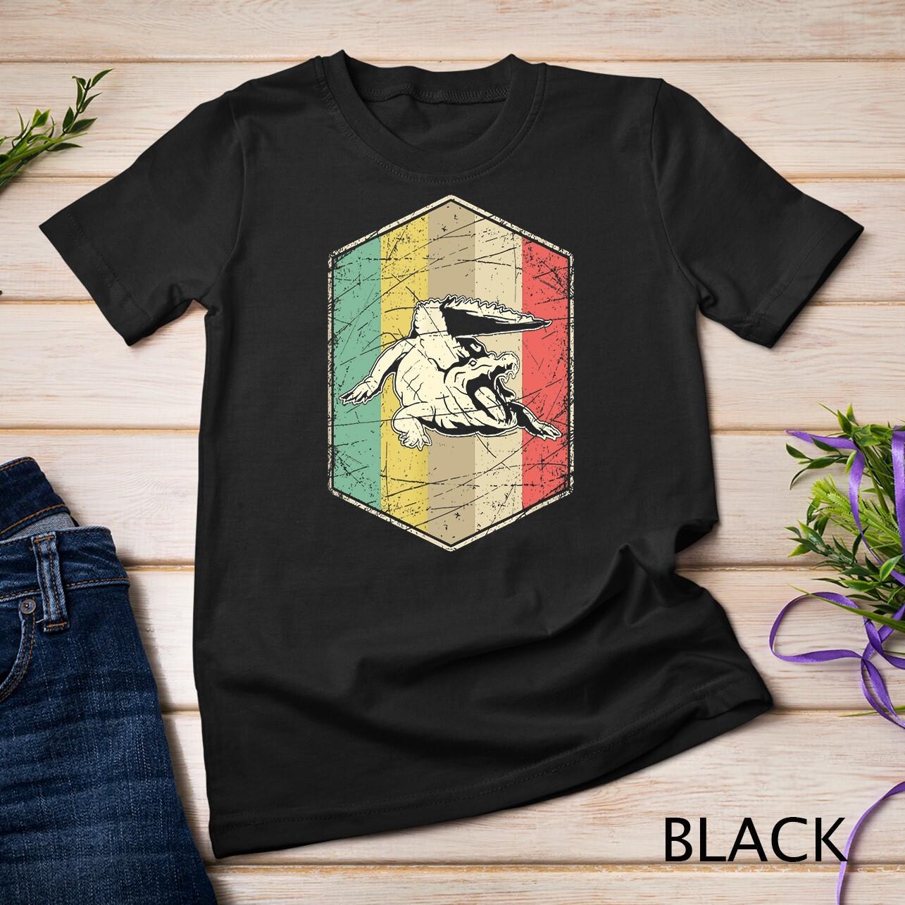 Retro Crocodile Unisex T-Shirt Mens Womens Tees Top XL