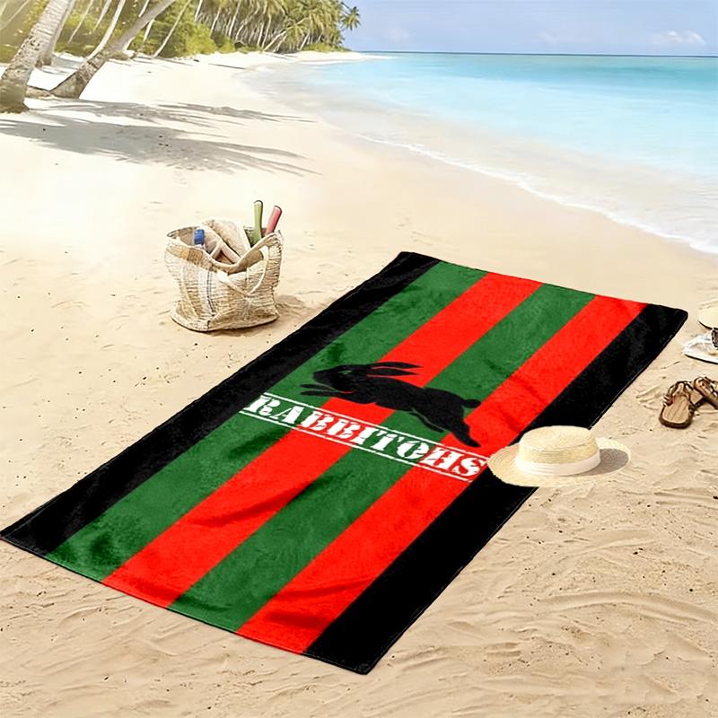 Rabbitohs Print Beach Towel, Large Soft Quick Dry Towel for Beach Camping Swimming