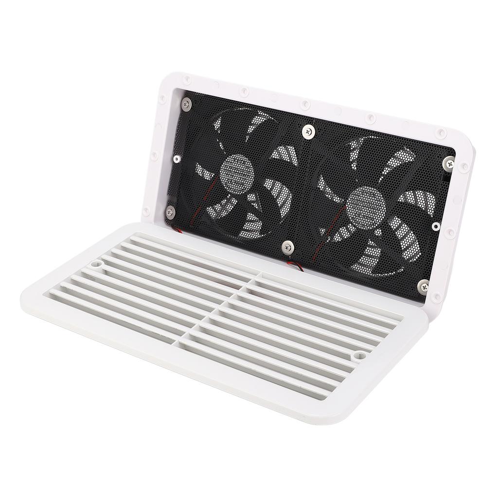 350 X 186mm RV Side Vent Fan DC12V 4.8W Dual Air Ventilation Fan for RV Motorhome Trailer Caravan