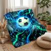 Soccer Ball Breaking Through Wall Theme blanket Lightweight Warm Flannel Blanket Decorative Throw Blanket for Home Decoration