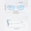 Men's Metal Frameless Sunglasses Square Retro Metal Bracket Small Frame Trimmed Y2K Sunglasses Trendy Street Photography
