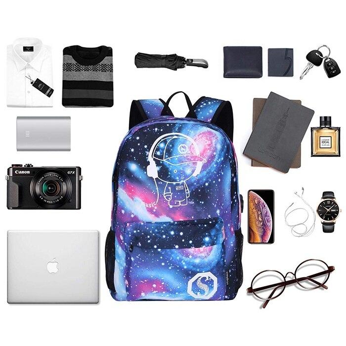 Kosiil 15.6 Inch Glow in The Dark Waterproof Backpack, Multicolor Laptop School Bag for Students, Lightweight Anti-Spill Bookbag