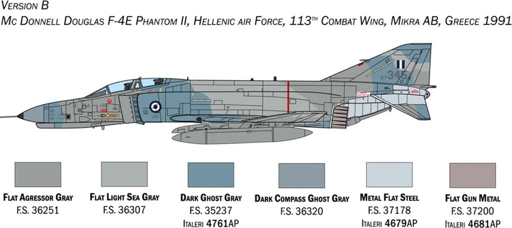 Platz Italeri 1/72 Scale American F-4E/F Phantom II Plastic Model Kit IT1448 (Airplane)