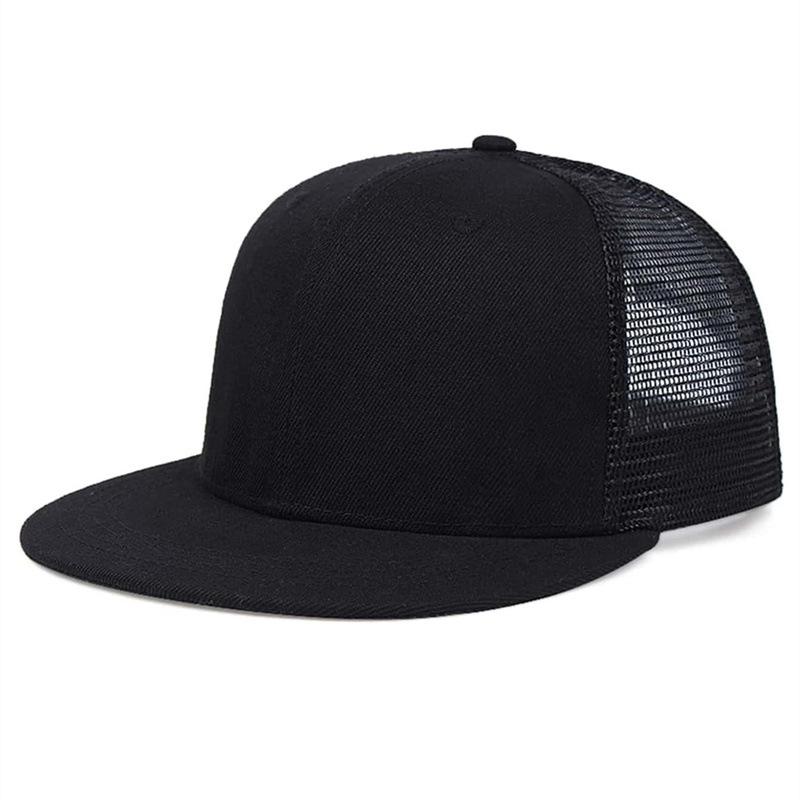 

New Simple Adjustable Unisex Mesh Flat Brim Baseball Caps Hip Hop For Men Snapback Trucker Cap Women Casual Shade Dad Hat 54-61cm