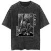 Fit Summer Berserk Stained Leather Washed Vintage Short Sleeve Tshirt Warrior Shirt Retro High Street Loose Cotton Top
