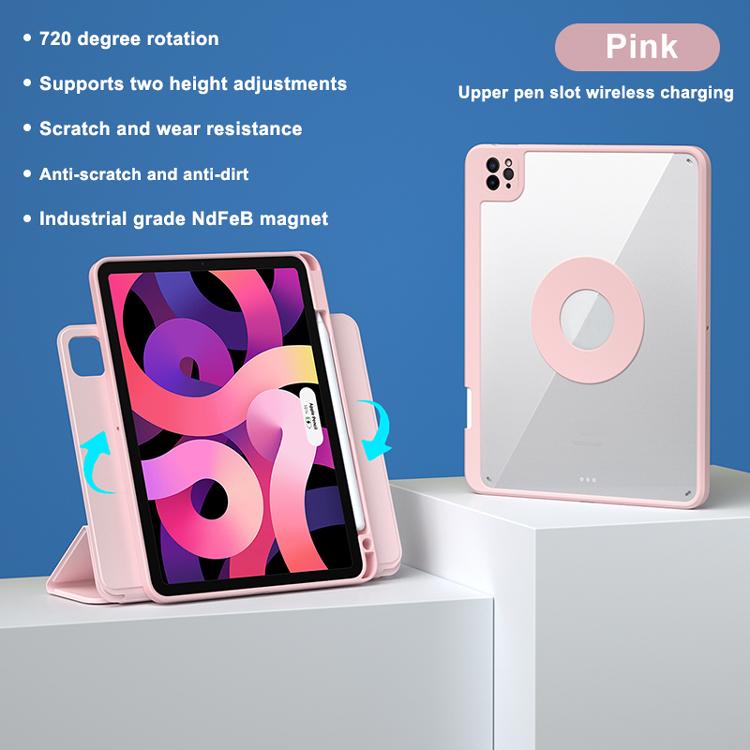 For iPad Mini 6 Case With Pencil Holder PU Leather Clear Hard Back Cover for iPad Mini 6 8.3 Inch 2021 Tablet Magnetic Cover