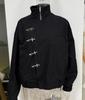 Giacca Unisex Retro Usurata con Collo Alto e Fibbia Metallica Diagonale