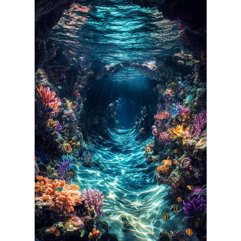 Beautiful Deep-Sea Coral Reefs Underwater World Scenery Poster Canvas Art Painting Prints Home Room Wall Picture Decoration
