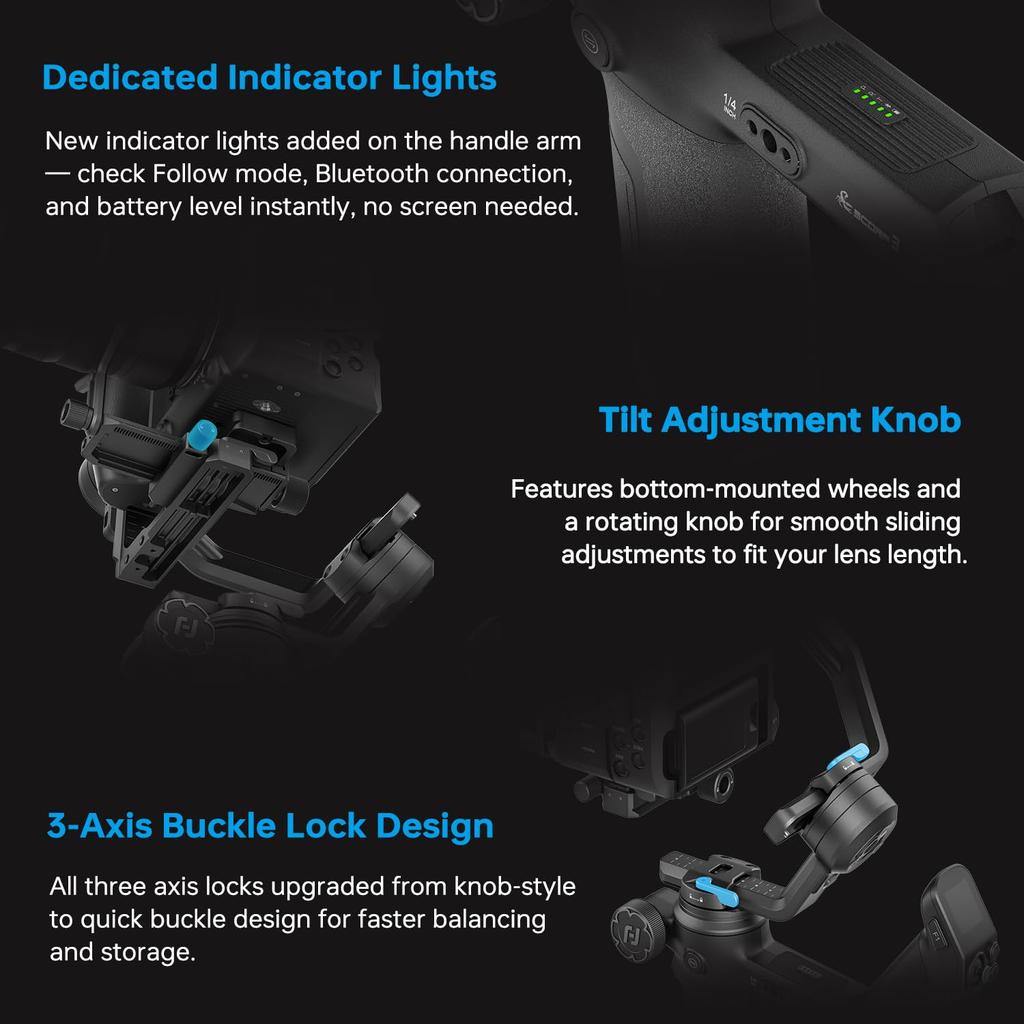 Japanese FeiyuTech SCORP 3 Combo Camera Gimbal Image DSLR Tripod Detachable Remote Zoom Vertical Video Compatible with [Genuine Product] Stabilizer,