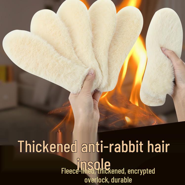 Discount Fleece-Lined Warm Insoles: Extra Thick Faux Rabbit Fur, Sweat-Absorbent & Odor-Resistant, for Men & Women