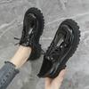 Rimocy Womens Oxford Platform Patent Leather Shoes  Spring Autumn Lace Up Women Flats Vintage Round Toe Casual Shoes Loafers