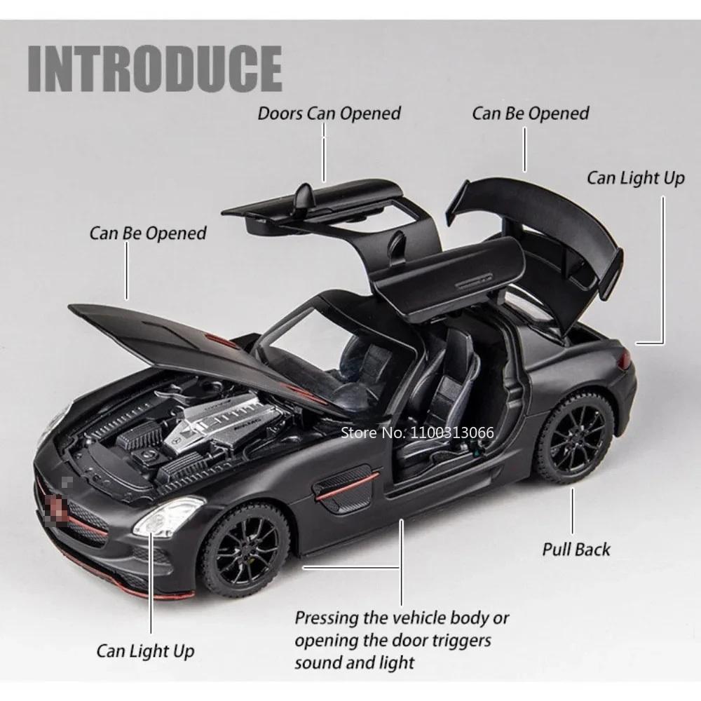 1:32 Scale Alloy SLS GLE 63S Cars Model Toys Sound Light Miniature Toy Car 4 Doors Opened Vehicle Boys Birthday Collection Gifts