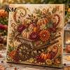 Artistic Faux Pearl Bead Painting Autumn Kit, Fall Theme Art DIY Kit for Festive Seasonal Craft Kits Adults, Fox Pumpkin 3D Set Thanksgiving