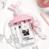 Kawaii 580ML Water Bottles Straw Dust Cap With Straw Drinking Cup High-capacity Portable Handle Stirring Cup Protein Shakese