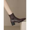 Retro thick-heeled short boots women's thin boots high-heeled women's shoes Martin boots tide