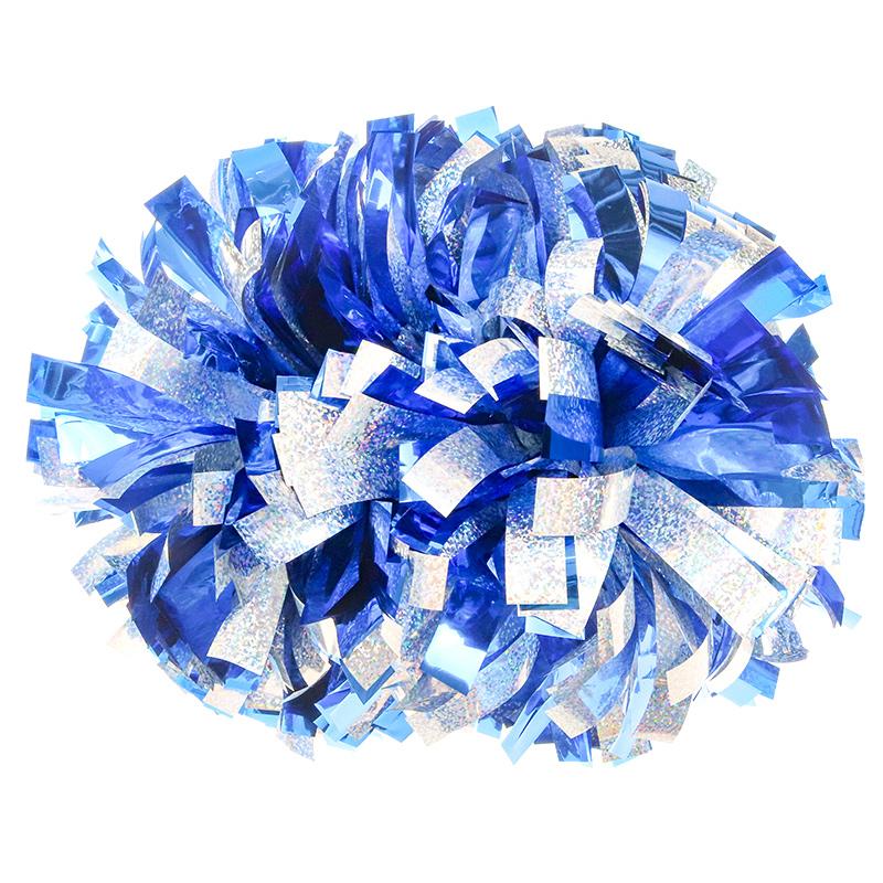 Colorful Laser Cheerleading Pom Poms with Baton Handle for Team Spirit Sports Dance Cheering Kids Adults