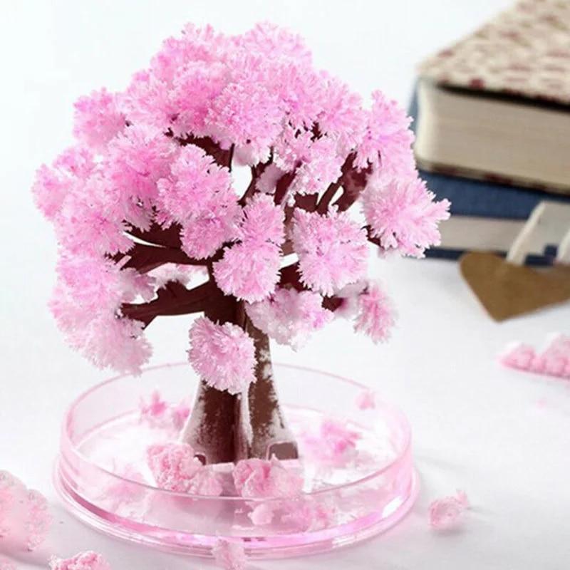 Magischer wachsender Baum aus Papier, Sakura-Kristallbäume, magische Sakura-Kirschblüten, magischer Sakura-Weihnachtsbaum