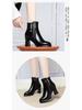 Autumn/Winter 2023 Chunky Heel Ankle Boots - Warm Fleece-Lined Leather Shoes for Middle-Aged Women