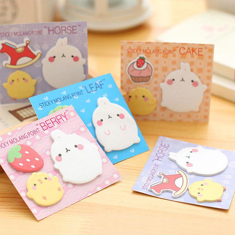 4Pc Cute Planner Rabbit Animal Sticky Notes Memo Pad Flake Sticker Offce School Supplies Stationery