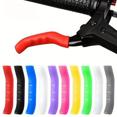 2pcs Fundas de Palanca de Freno de Bicicleta - Protectores de Silicona Duraderos con Agarre Texturizado para un Control Mejorado, Opciones Negras y Coloridas (Rojo, Azul, Verde)