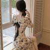 French Light Luxury Summer New Cold Style Temperament Celebrity Niche Design Backless Floral Dress
