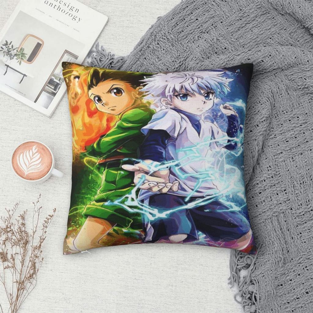 HXH Gon And Killua Hunter Pillowcases Product Soft Cushion Cover Pillow Covers Bedroom Decorations Zipper Multi Size