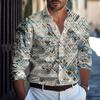 Camicia Casual a Maniche Lunghe da Uomo Primavera Autunno con Stampa Semplice e Versatile di Tendenza Camicie da Uomo a Vestibilità Ampia