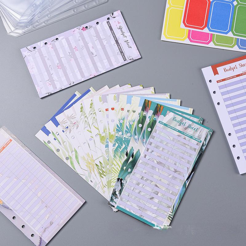A6 Binder Budget Planner Organizer 6 Ring Binder Marble Envelopes Pockets And 12 Pieces Expense Budget Sheets
