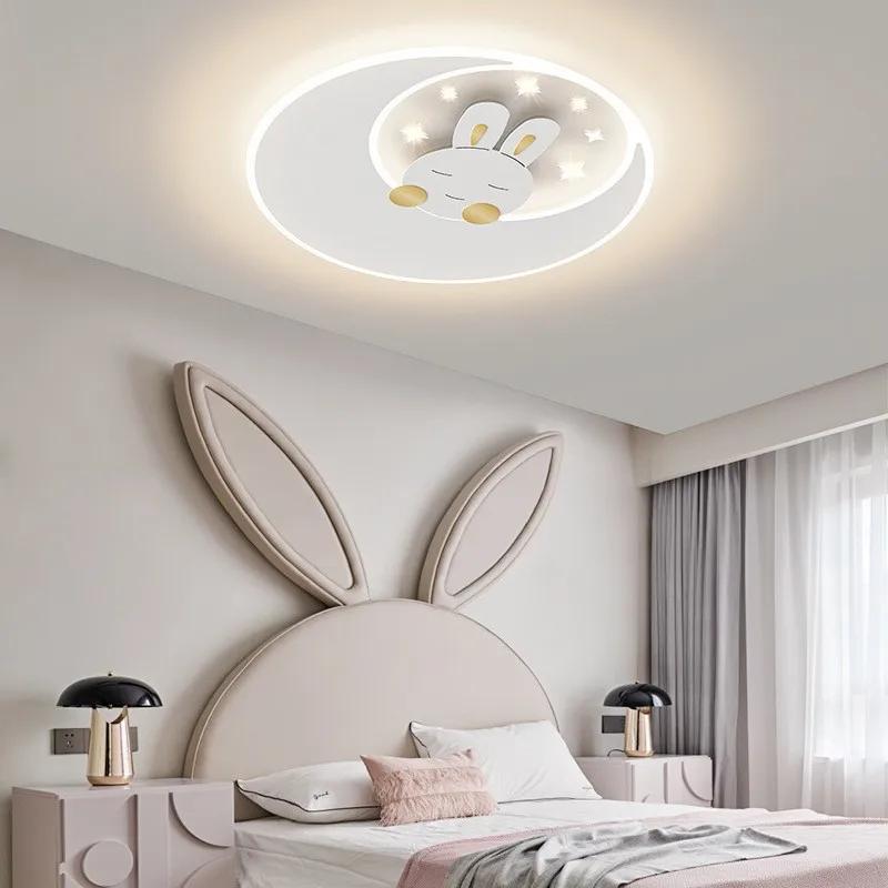 Nordic Creative Rabbit LED Ceiling Light Dimmable Children's Room Ceiling Light Modern Home Decoration Lighting Fixtures