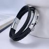 Vintage Stainless Steel Men 'S Multi -Layered Braided Leather Bracelet Alloy Bracelet 