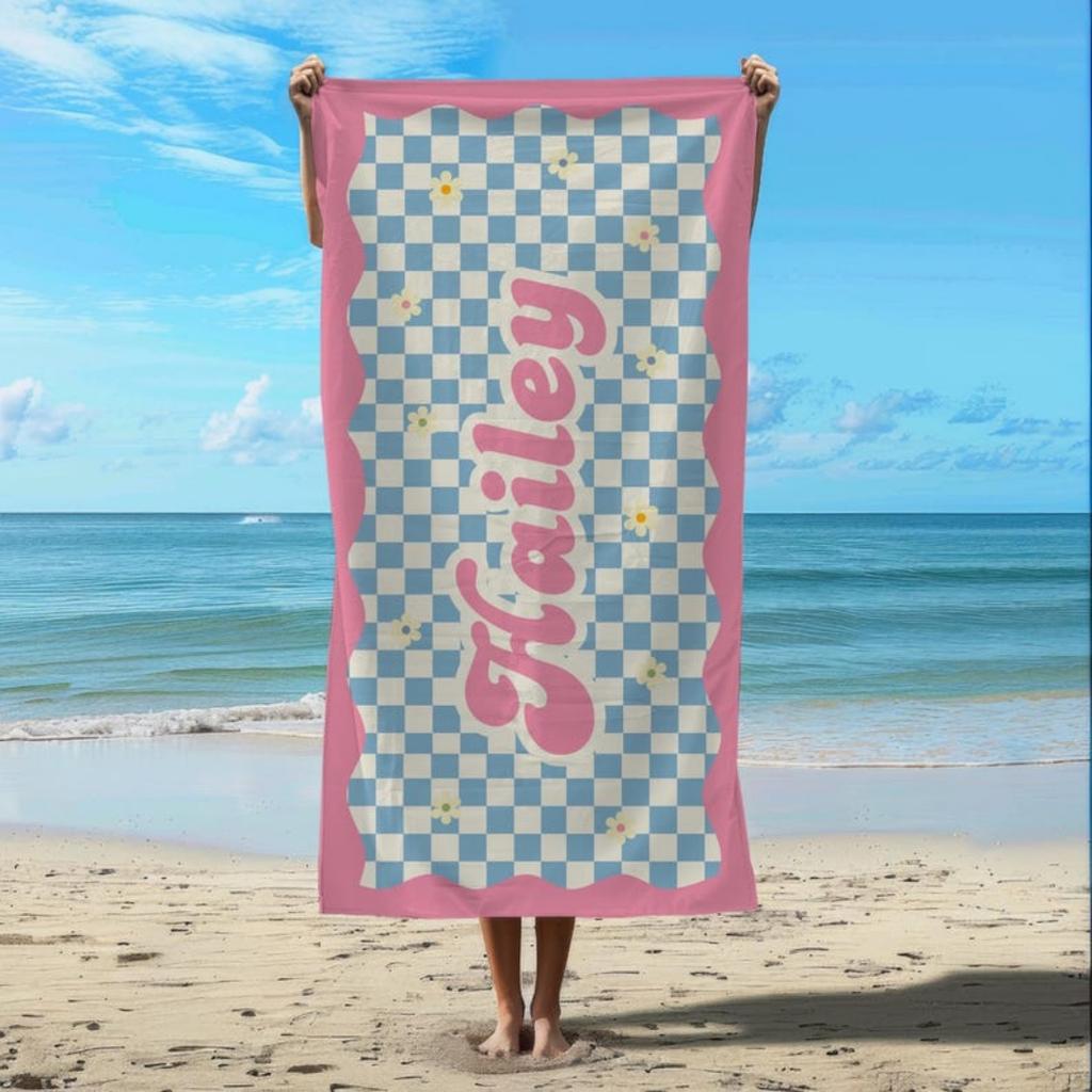 Custom Name Beach Towels Microfiber Towel Anti-Sand Quick-Drying Bath Towel Personalized For Birthday Gifts Holiday Travel Swim