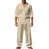 Herren Freizeit-Loungewear-Set, Hellblaues Langarmshirt mit bequemer Hose, Entspannendes Heim-Outfit