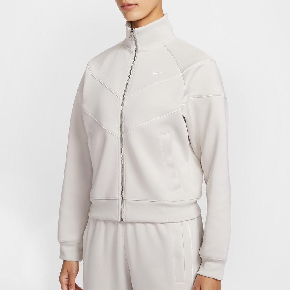 Nike Kurtka Damska z Kołnierzem Stojącym, Jednokolorowa, Zapinana na Zamek, Rękawy Raglanowe, Długi Rękaw, HJ0976-072