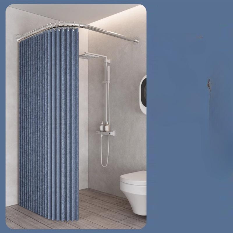 Toilet Non-porous Corner Magnetic Folding Invisible Shower Curtain Waterproof and Mildew-proof Thickened Shower Partition Screen