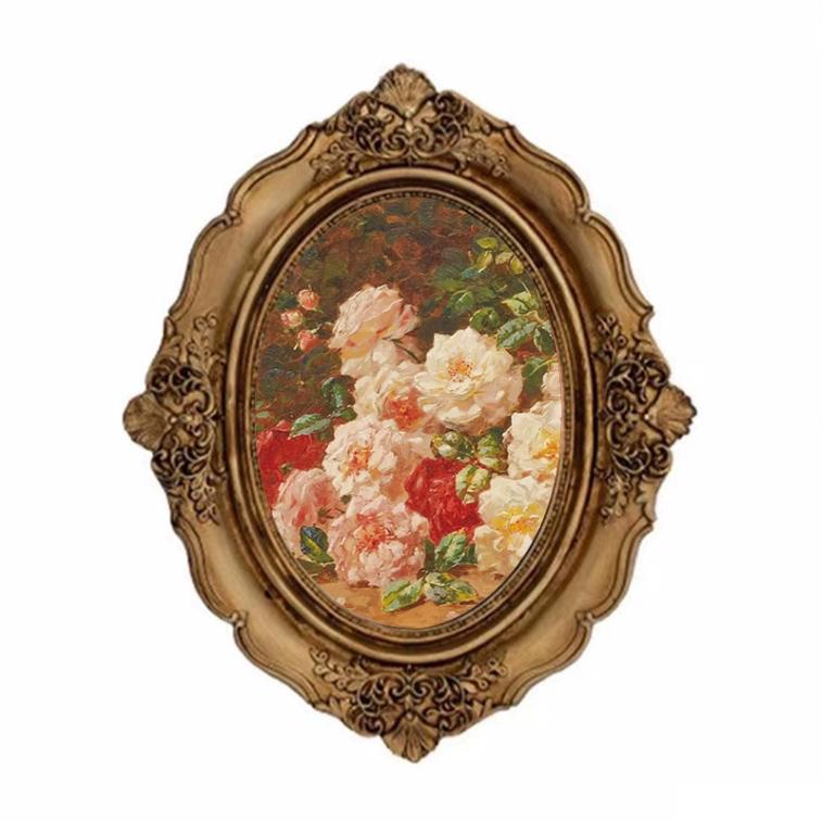 European Vintage Artistic Luxury Relief Photo Frame Resin Adornments Home Room Wall Murals Picture Frame Decoration Accessories