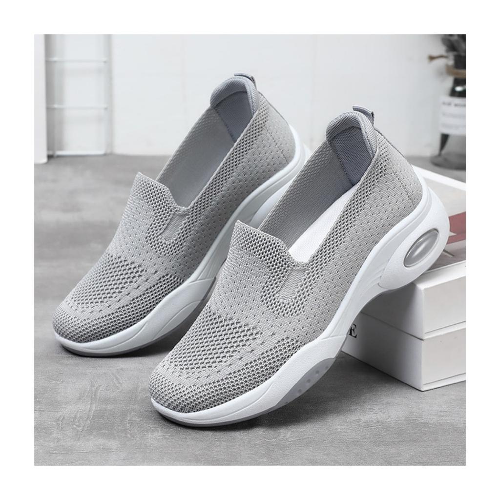 Women's Summer New Thick Soled Woven Fabric Shoes, Casual One Foot Sponge Shoes