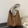 Simple Solid Color Large Capacity Tote Bag Commuter Magnetic Closure Shoulder Bag for Women