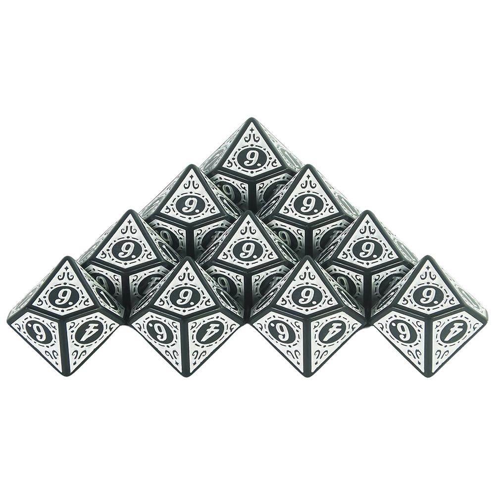 10 Sided Acrylic Dice D10 Polyhedral Dice Collection for DND RPG Role Playing Table Games