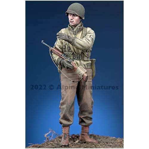 Alpine Miniatures 1/35 Scale WWII US Army Infantry Non-Commissioned Officer in Winter Gear Giving Orders Resin Kit AM35303