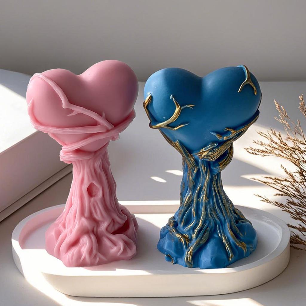 Flexible Silicone Mold Heart Shape Candle Crafting Supplies Home Decors Candle Mold Suitable for Candle Crafting